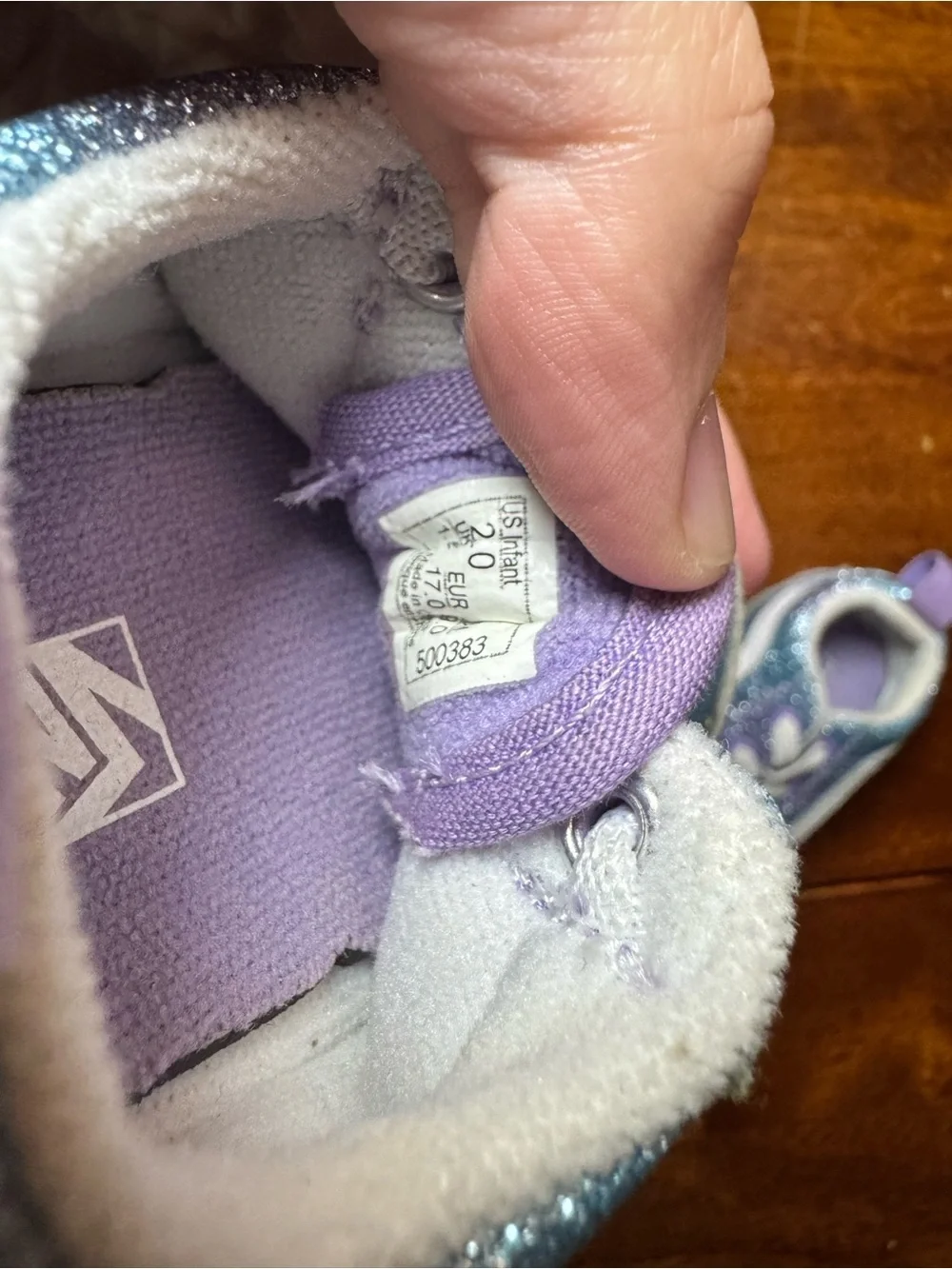 Vans Kids Glitter Teal & Purple Slip-On Style Sneakers
